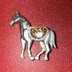 Carolyn Pollack .925 Silver Horse Brooch Pin Enameled